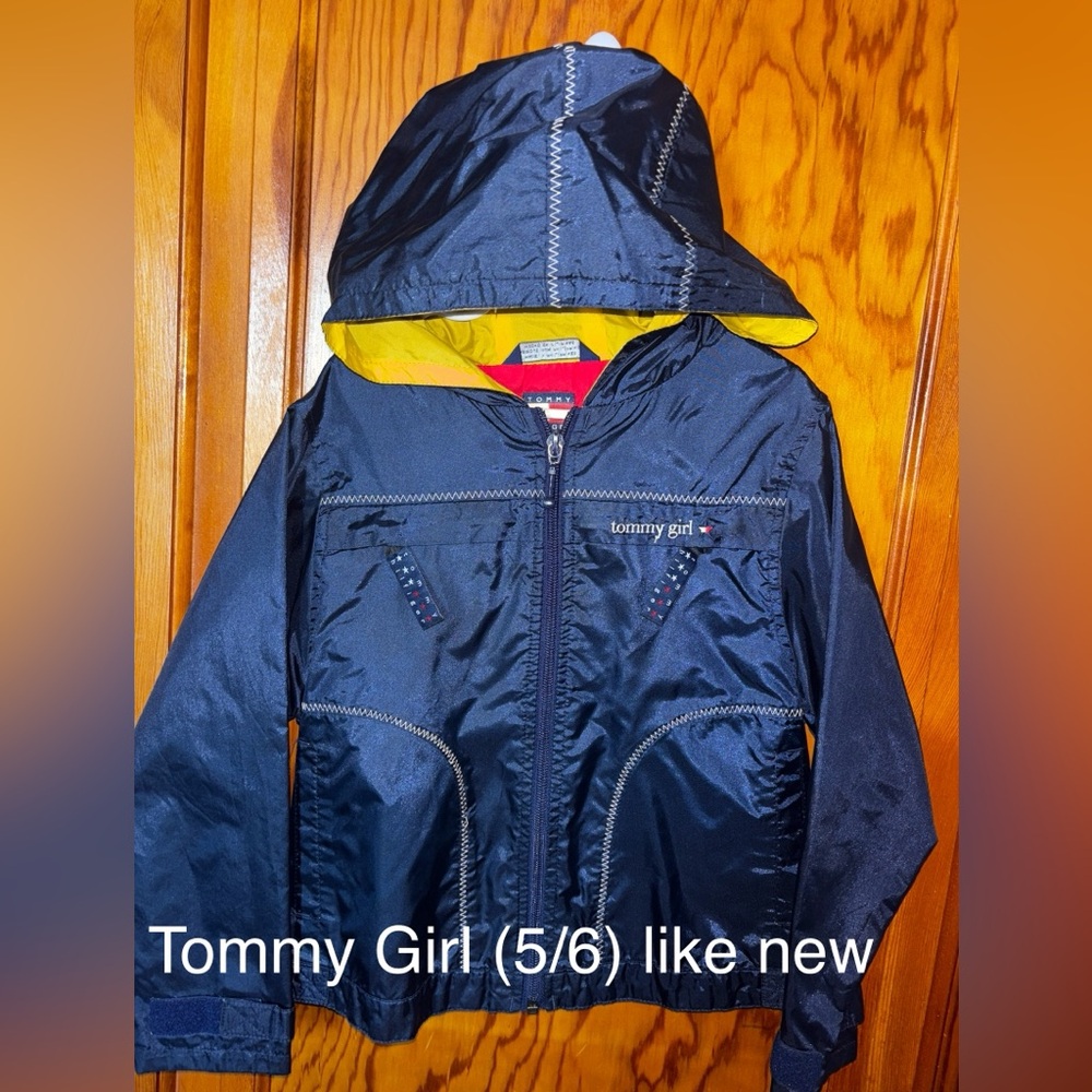 Tommy Hilfiger Kids Navy Raincoat with Yellow Interior